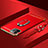 Custodia Lusso Metallo Laterale e Plastica Cover con Anello Supporto T01 per Apple iPhone 11 Pro Rosso