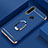 Custodia Lusso Metallo Laterale e Plastica Cover con Anello Supporto T01 per Huawei Honor 20 Lite Blu