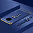Custodia Lusso Metallo Laterale e Plastica Cover con Anello Supporto T01 per Huawei Mate 30 Blu