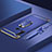 Custodia Lusso Metallo Laterale e Plastica Cover con Anello Supporto T01 per Huawei Nova 5i Blu