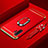 Custodia Lusso Metallo Laterale e Plastica Cover con Anello Supporto T01 per Samsung Galaxy Note 10 Plus 5G Rosso