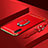 Custodia Lusso Metallo Laterale e Plastica Cover con Anello Supporto T01 per Samsung Galaxy Note 10 Rosso