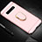 Custodia Lusso Metallo Laterale e Plastica Cover con Anello Supporto T01 per Samsung Galaxy S10 5G Oro Rosa