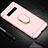 Custodia Lusso Metallo Laterale e Plastica Cover con Anello Supporto T01 per Samsung Galaxy S10 Oro Rosa