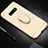 Custodia Lusso Metallo Laterale e Plastica Cover con Anello Supporto T01 per Samsung Galaxy S10e Oro