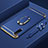 Custodia Lusso Metallo Laterale e Plastica Cover con Anello Supporto T01 per Xiaomi Mi A3 Blu