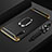 Custodia Lusso Metallo Laterale e Plastica Cover con Anello Supporto T01 per Xiaomi Mi A3 Nero