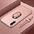 Custodia Lusso Metallo Laterale e Plastica Cover con Anello Supporto T01 per Xiaomi Mi A3 Oro Rosa
