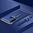 Custodia Lusso Metallo Laterale e Plastica Cover con Anello Supporto T01 per Xiaomi Redmi Note 8 Blu
