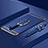 Custodia Lusso Metallo Laterale e Plastica Cover con Anello Supporto T01 per Xiaomi Redmi Note 8 Pro Blu