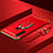 Custodia Lusso Metallo Laterale e Plastica Cover con Anello Supporto T01 per Xiaomi Redmi Note 8 Rosso