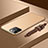Custodia Lusso Metallo Laterale e Plastica Cover con Cordoncino per Apple iPhone 13 Pro Max Oro