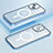 Custodia Lusso Metallo Laterale e Plastica Cover con Mag-Safe Magnetic Bling-Bling LF1 per Apple iPhone 13 Blu