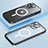 Custodia Lusso Metallo Laterale e Plastica Cover con Mag-Safe Magnetic Bling-Bling LF1 per Apple iPhone 13 Pro Max