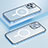 Custodia Lusso Metallo Laterale e Plastica Cover con Mag-Safe Magnetic Bling-Bling LF1 per Apple iPhone 13 Pro Max Blu