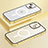 Custodia Lusso Metallo Laterale e Plastica Cover con Mag-Safe Magnetic Bling-Bling LF1 per Apple iPhone 14 Plus Oro