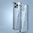 Custodia Lusso Metallo Laterale e Plastica Cover con Mag-Safe Magnetic JL3 per Apple iPhone 13 Pro Blu