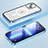 Custodia Lusso Metallo Laterale e Plastica Cover con Mag-Safe Magnetic LF1 per Apple iPhone 13 Blu