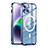 Custodia Lusso Metallo Laterale e Plastica Cover con Mag-Safe Magnetic LK1 per Apple iPhone 13 Blu