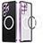 Custodia Lusso Metallo Laterale e Plastica Cover con Mag-Safe Magnetic LK2 per Samsung Galaxy S23 Ultra 5G Viola