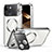 Custodia Lusso Metallo Laterale e Plastica Cover con Mag-Safe Magnetic LK4 per Apple iPhone 13 Argento