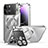 Custodia Lusso Metallo Laterale e Plastica Cover con Mag-Safe Magnetic LK4 per Apple iPhone 13 Pro Argento