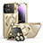 Custodia Lusso Metallo Laterale e Plastica Cover con Mag-Safe Magnetic LK4 per Apple iPhone 13 Pro Max Oro