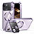 Custodia Lusso Metallo Laterale e Plastica Cover con Mag-Safe Magnetic LK4 per Apple iPhone 13 Viola