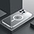 Custodia Lusso Metallo Laterale e Plastica Cover con Mag-Safe Magnetic QC3 per Apple iPhone 13 Pro Argento