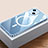 Custodia Lusso Metallo Laterale e Plastica Cover con Mag-Safe Magnetic QC4 per Apple iPhone 13 Mini Blu