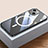 Custodia Lusso Metallo Laterale e Plastica Cover con Mag-Safe Magnetic QC4 per Apple iPhone 13 Mini Nero