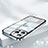 Custodia Lusso Metallo Laterale e Plastica Cover QC2 per Apple iPhone 12 Pro Max Argento