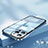 Custodia Lusso Metallo Laterale e Plastica Cover QC2 per Apple iPhone 14 Pro Max Blu