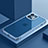 Custodia Lusso Metallo Laterale e Plastica Cover QC4 per Apple iPhone 12 Blu