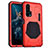 Custodia Lusso Metallo Laterale e Silicone Cover T01 per Huawei Honor 20 Pro Rosso