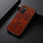 Custodia Lusso Pelle Cover B05H per Samsung Galaxy M02s Rosso