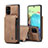 Custodia Lusso Pelle Cover C01S per Samsung Galaxy A71 5G Marrone Chiaro