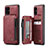 Custodia Lusso Pelle Cover C01S per Samsung Galaxy M40S Rosso