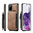 Custodia Lusso Pelle Cover C01S per Samsung Galaxy S20 Plus 5G Marrone Chiaro