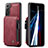 Custodia Lusso Pelle Cover C01S per Samsung Galaxy S21 5G Rosso