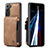 Custodia Lusso Pelle Cover C01S per Samsung Galaxy S21 Plus 5G Marrone Chiaro