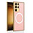 Custodia Lusso Pelle Cover con Mag-Safe Magnetic AC1 per Samsung Galaxy S21 Ultra 5G Rosa