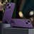 Custodia Lusso Pelle Cover con Mag-Safe Magnetic LD1 per Apple iPhone 13 Viola