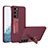 Custodia Lusso Pelle Cover con Supporto AC1 per Samsung Galaxy S21 5G Rosso