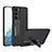 Custodia Lusso Pelle Cover con Supporto AC1 per Samsung Galaxy S21 Plus 5G Nero