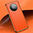 Custodia Lusso Pelle Cover L02 per Huawei Mate 40 Pro Arancione