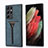 Custodia Lusso Pelle Cover M02T per Samsung Galaxy S23 Ultra 5G Blu