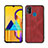 Custodia Lusso Pelle Cover per Samsung Galaxy M21 Rosso