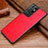 Custodia Lusso Pelle Cover per Samsung Galaxy S21 Ultra 5G Rosso