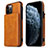 Custodia Lusso Pelle Cover R01 per Apple iPhone 12 Pro Max Arancione